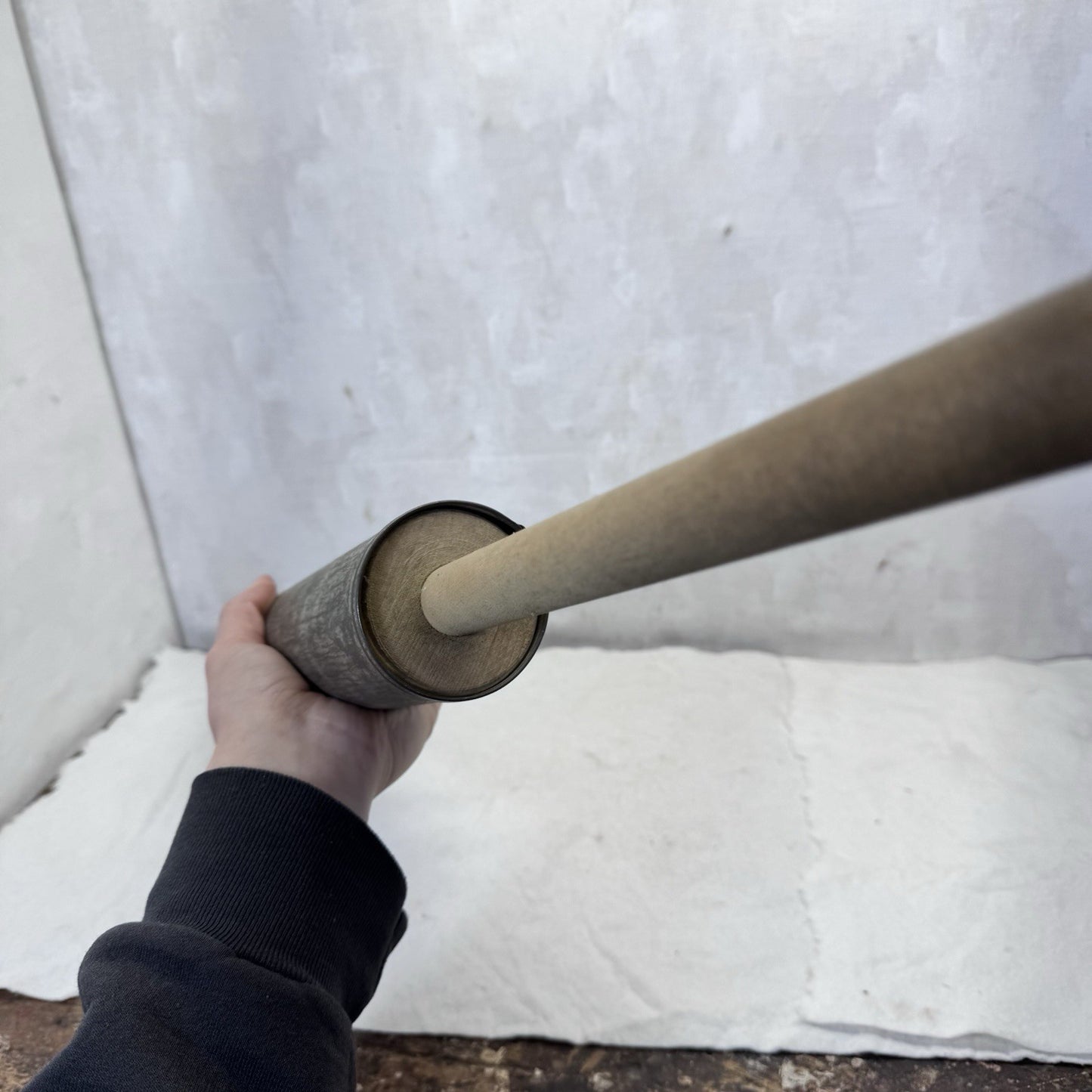 Antique Primitive Metal Wooden Sausage Stuffer 