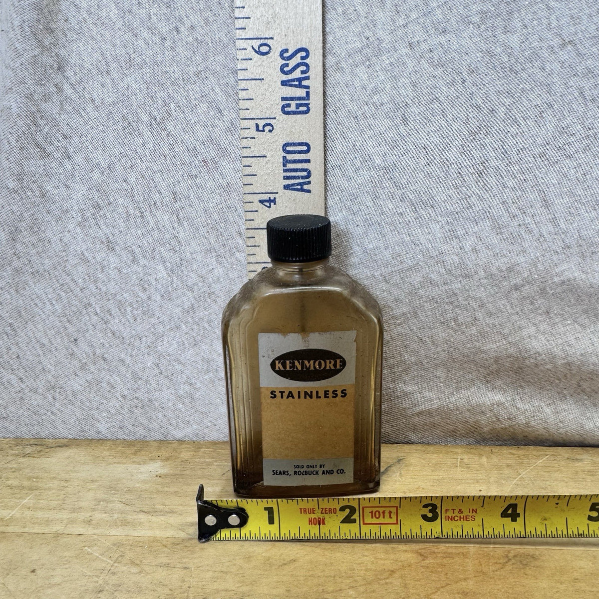 Kenmore Stainless Glass Vintage Bottle EMPTY