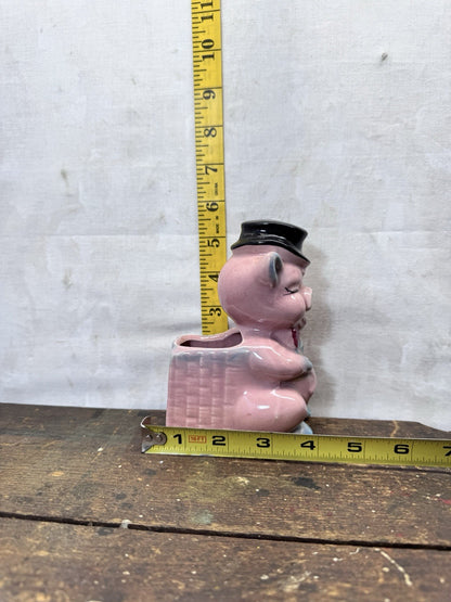 Pig Hat Planter Vase Pot Vintage 