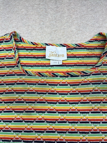 1970s Women’s Knit Striped S Sleeve Top