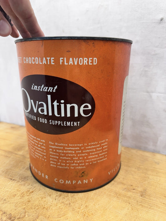 Ovaltine Sweet Chocolate Orange Tin Vtg Kitchen #1446