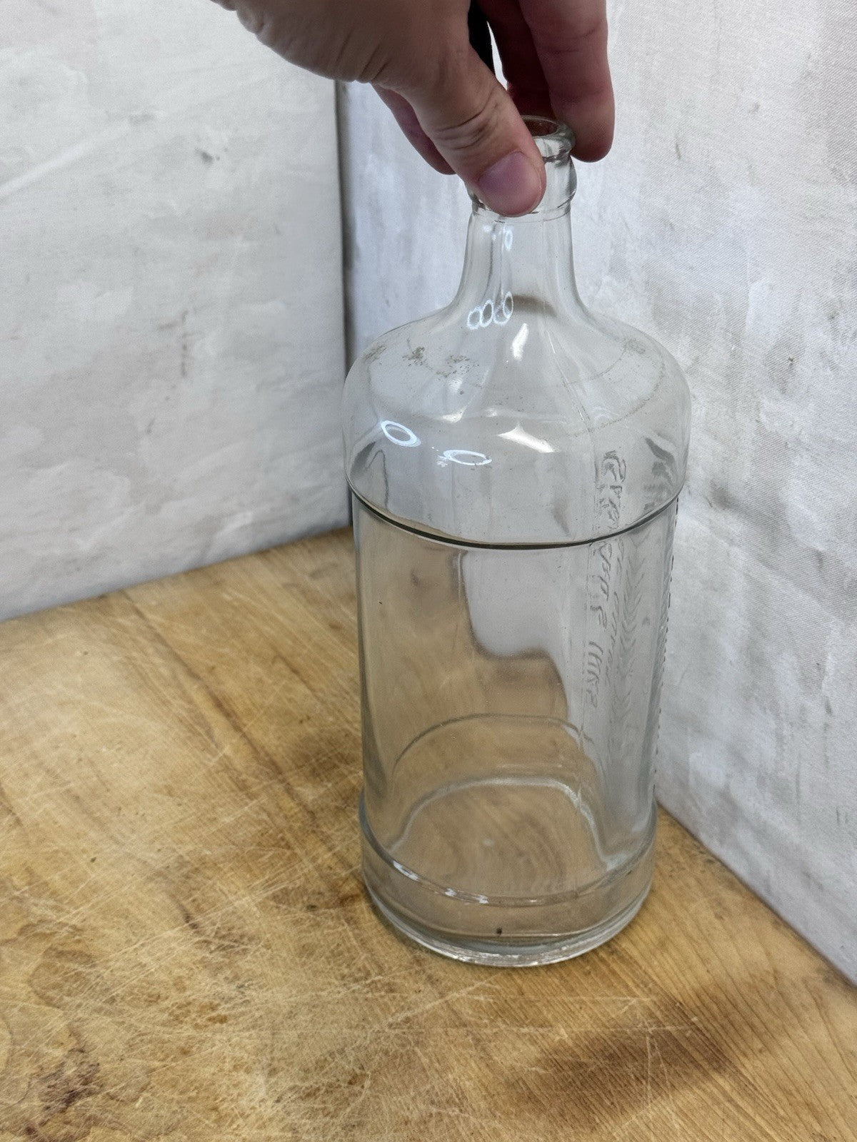 Sanford’s Inks And Library Paste Embossed One Quart Antique Bottle #1452