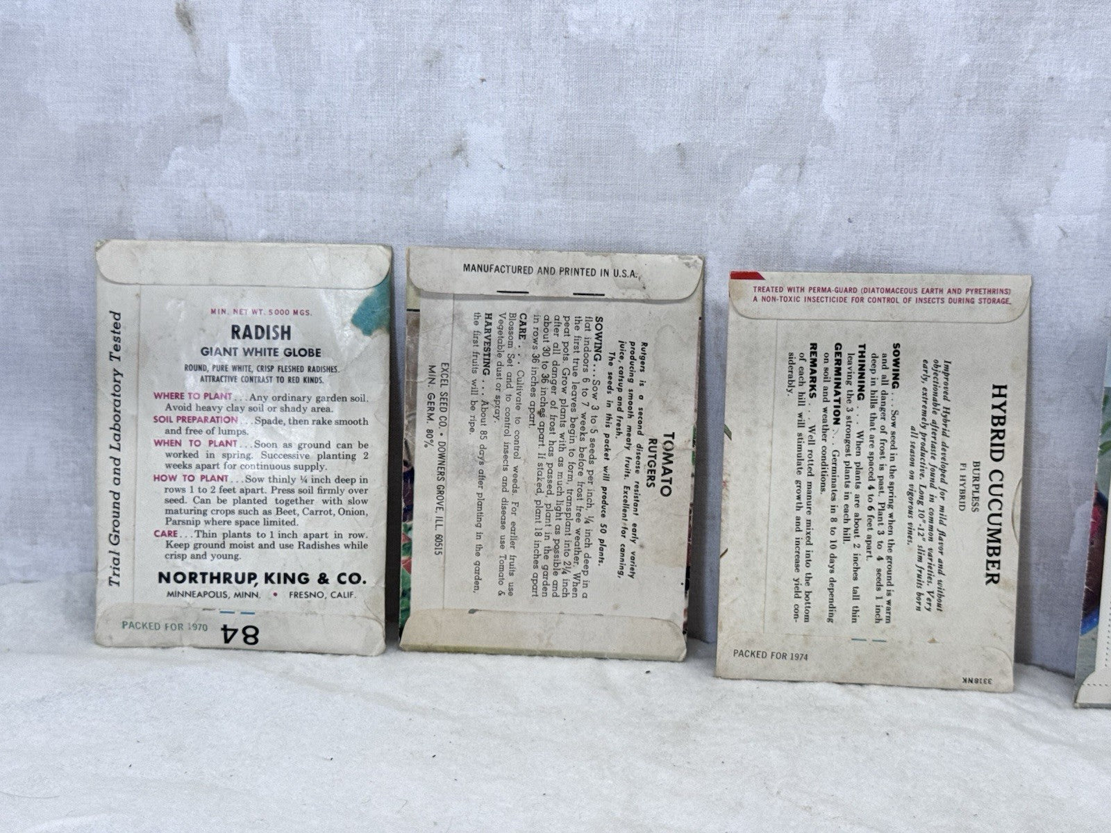 Vintage Vegtable Garden Seed Packets NOS  #S-2018