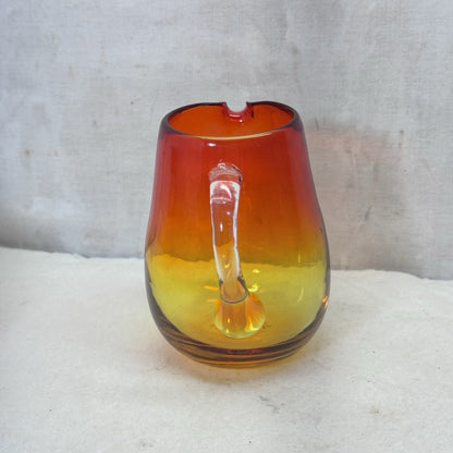Amberina Glass Creamer Small Pitcher Vintage 