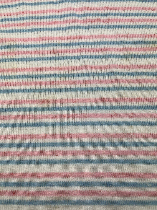 1970s Women’s Pink Wht Blu Knit Sleeveless Top