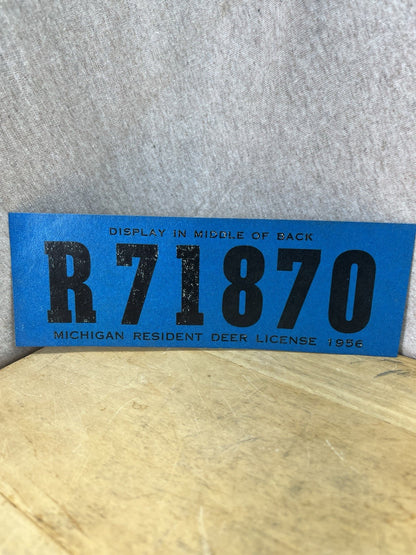 Michigan 1956 Resident Deer Back Tag (R71870)