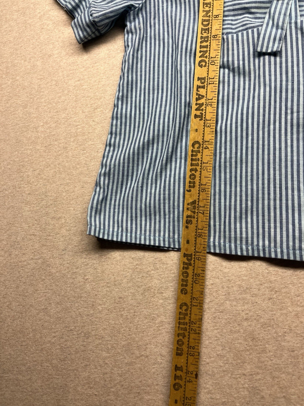 1980s Women’s Blue Striped Cotton Top
