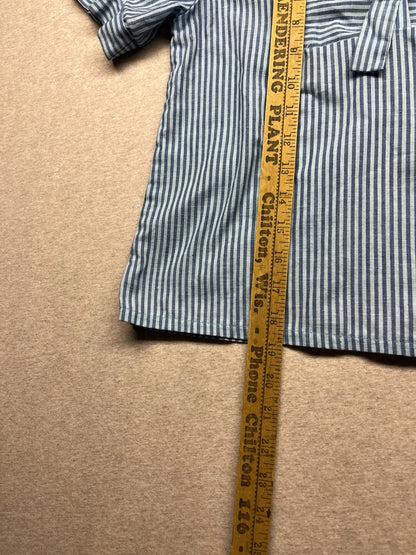 1980s Women’s Blue Striped Cotton Top