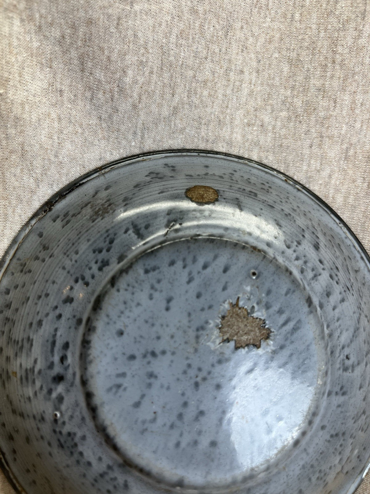 Grey Enamel Saucer Plate