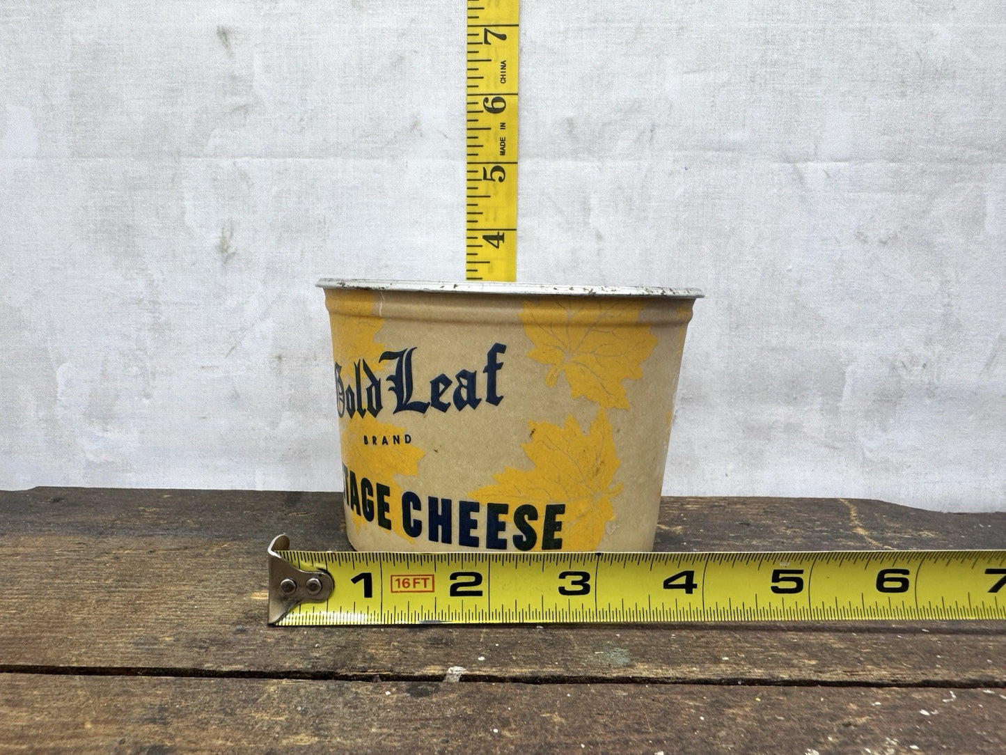 Gold Leaf Brand Cottage Cheese Container Vintage #1188