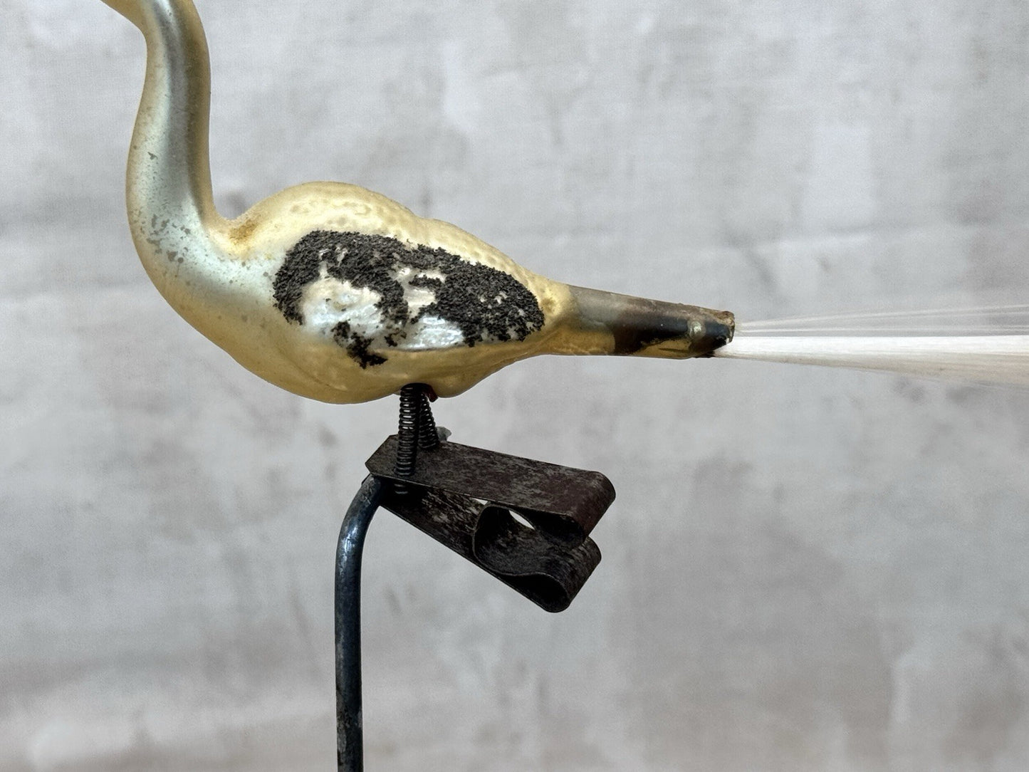 Antique Glass Bird Clip On Ornament #1491