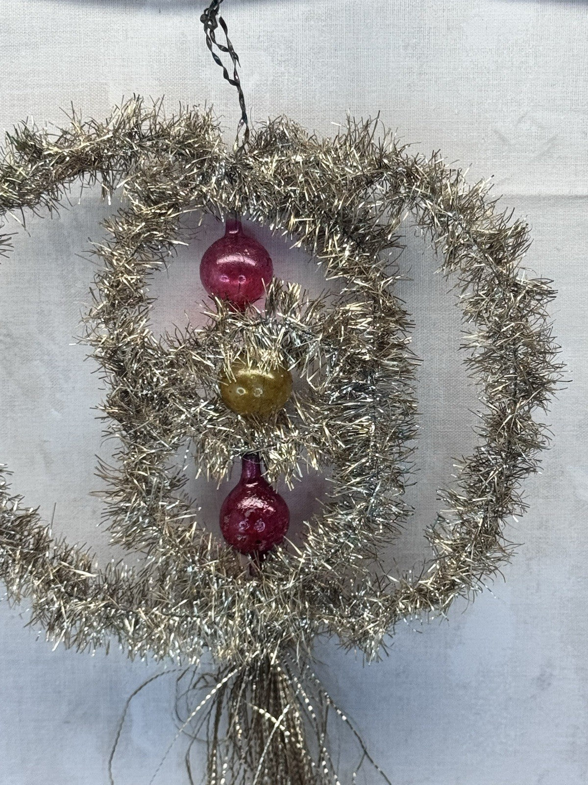 Victorian Christmas Ornament Fringe Gold Antique  #1306