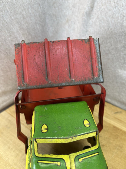 Wyandotte Tin Litho Toy Dump Truck W/ Plow