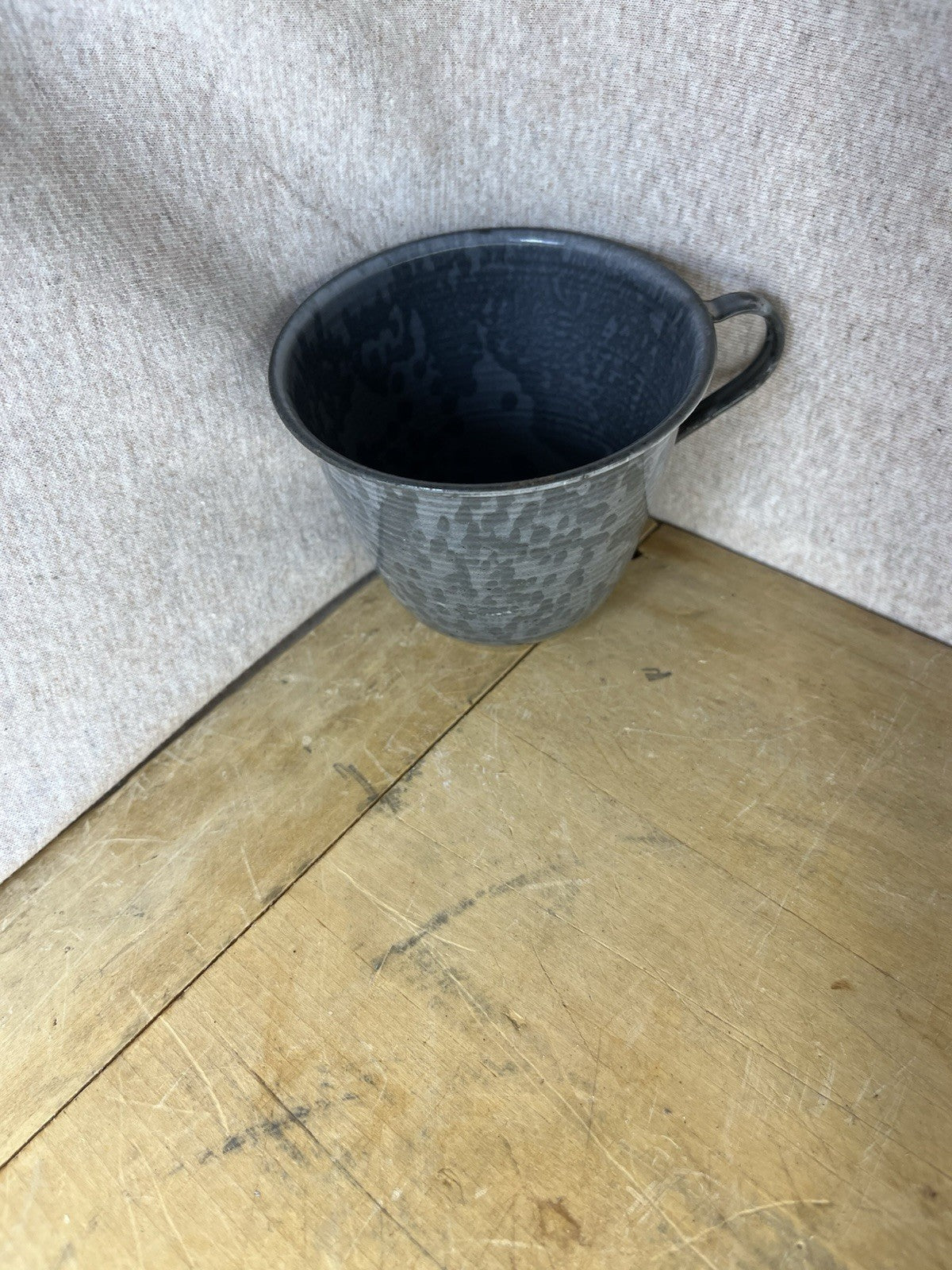 Grey Enamel Coffee Cup
