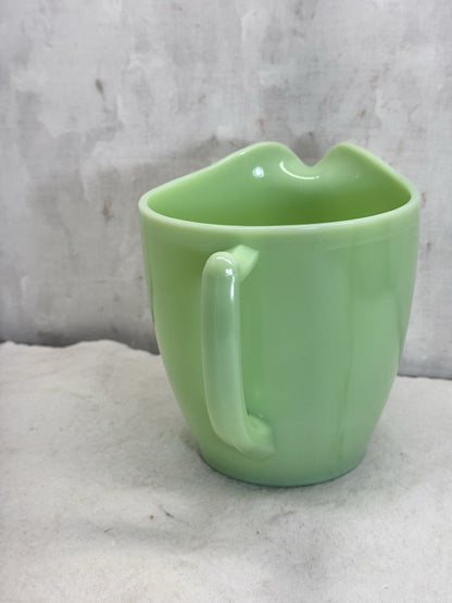 Jeannette Jadite Pitcher Flower Pattern Vintage Glows