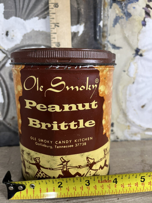 Vintage Ole Smokin Peanut Brittle Tin