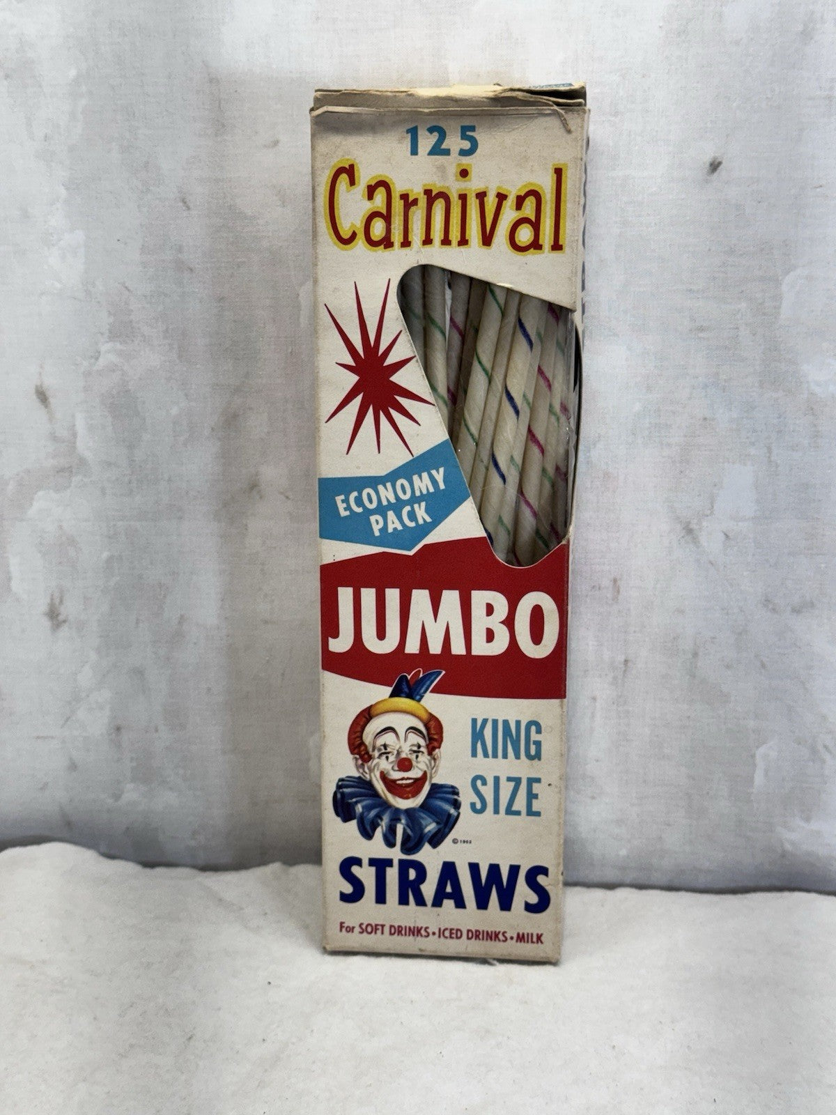Carnival Jumbo Straws Vintage Box With Straws