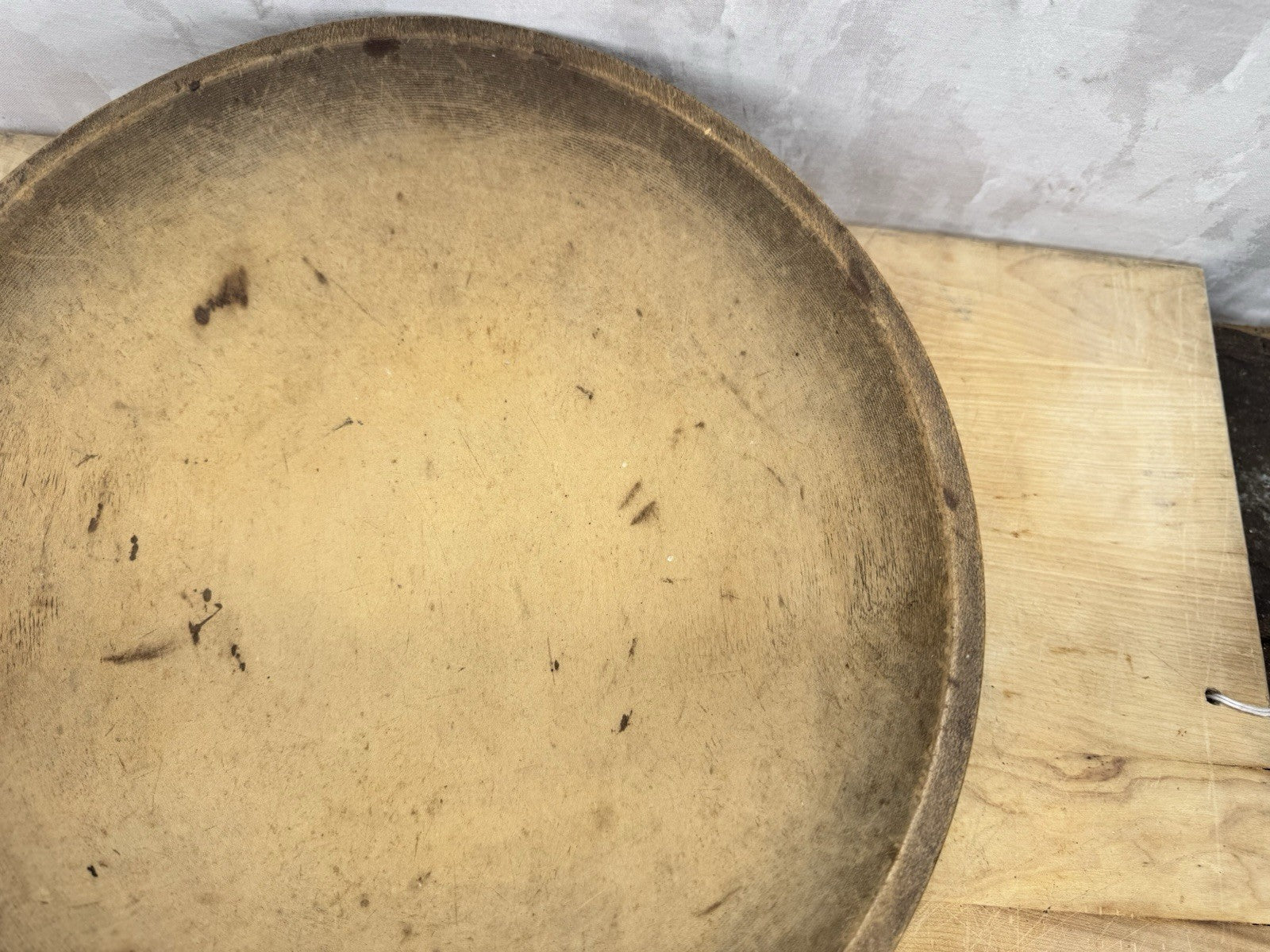Antique Early Wooden Dough Bowl #S-1532
