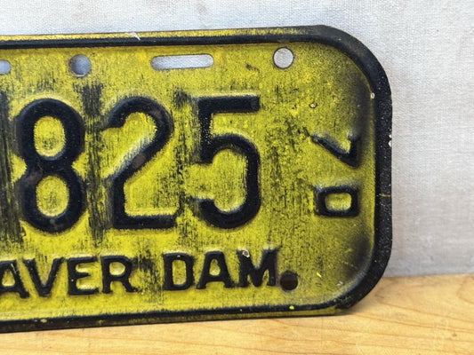 1969-1970 Beaver Dam Wisconsin Bike License Plate #1299