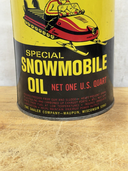Shaler Rislone Snowmobile Oil Waupun Wisconsin Can Vtg #1485