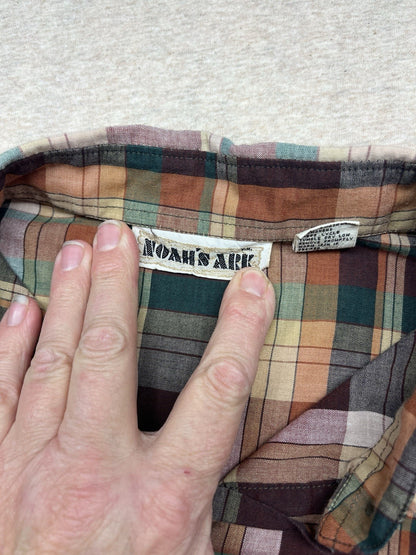 1970s Women’s Plaid L Sleeve Cotton Shirt