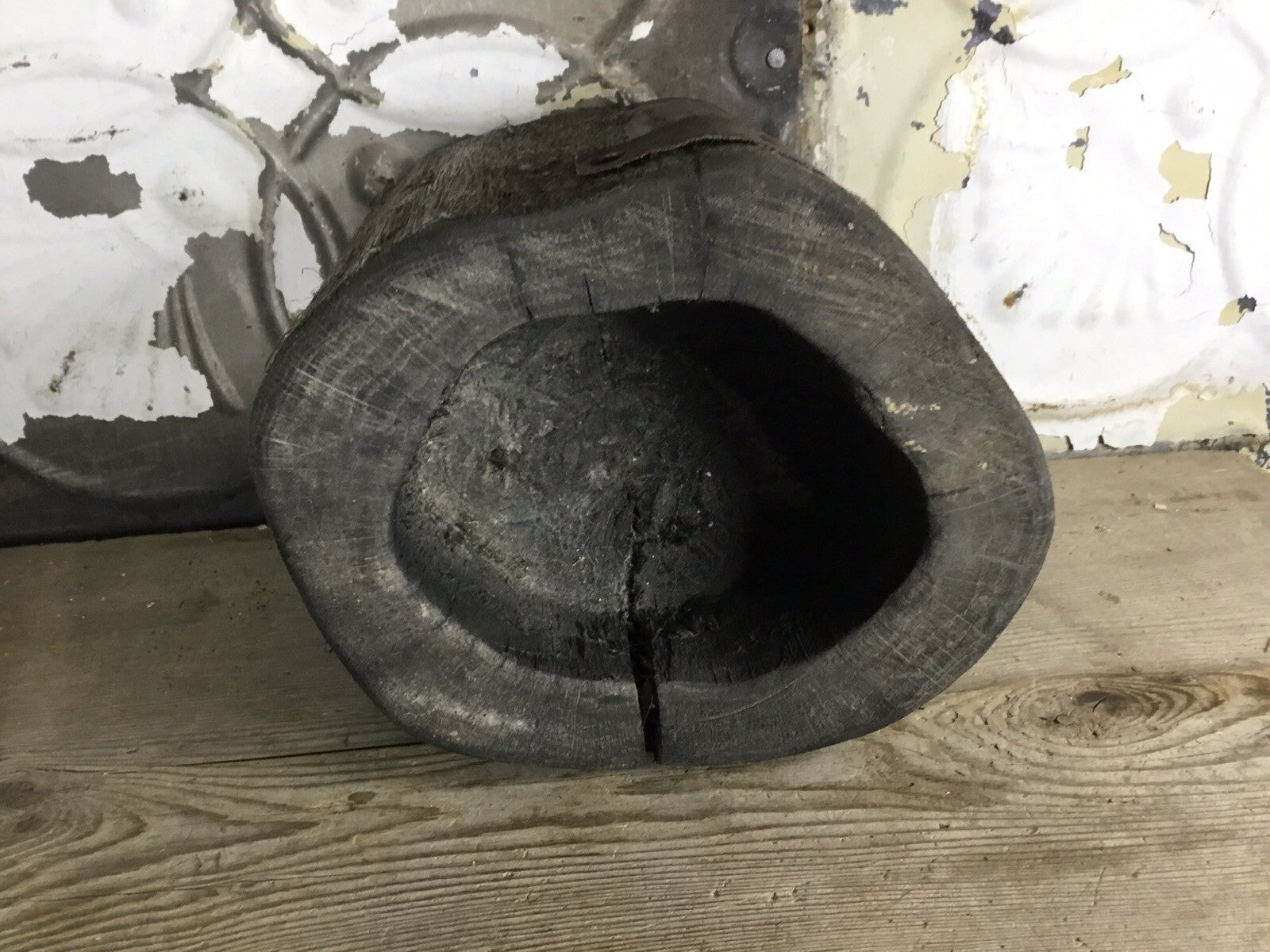 Primitive Antique Morter And Pestal With Repairs, Farm Decor, Home Decor