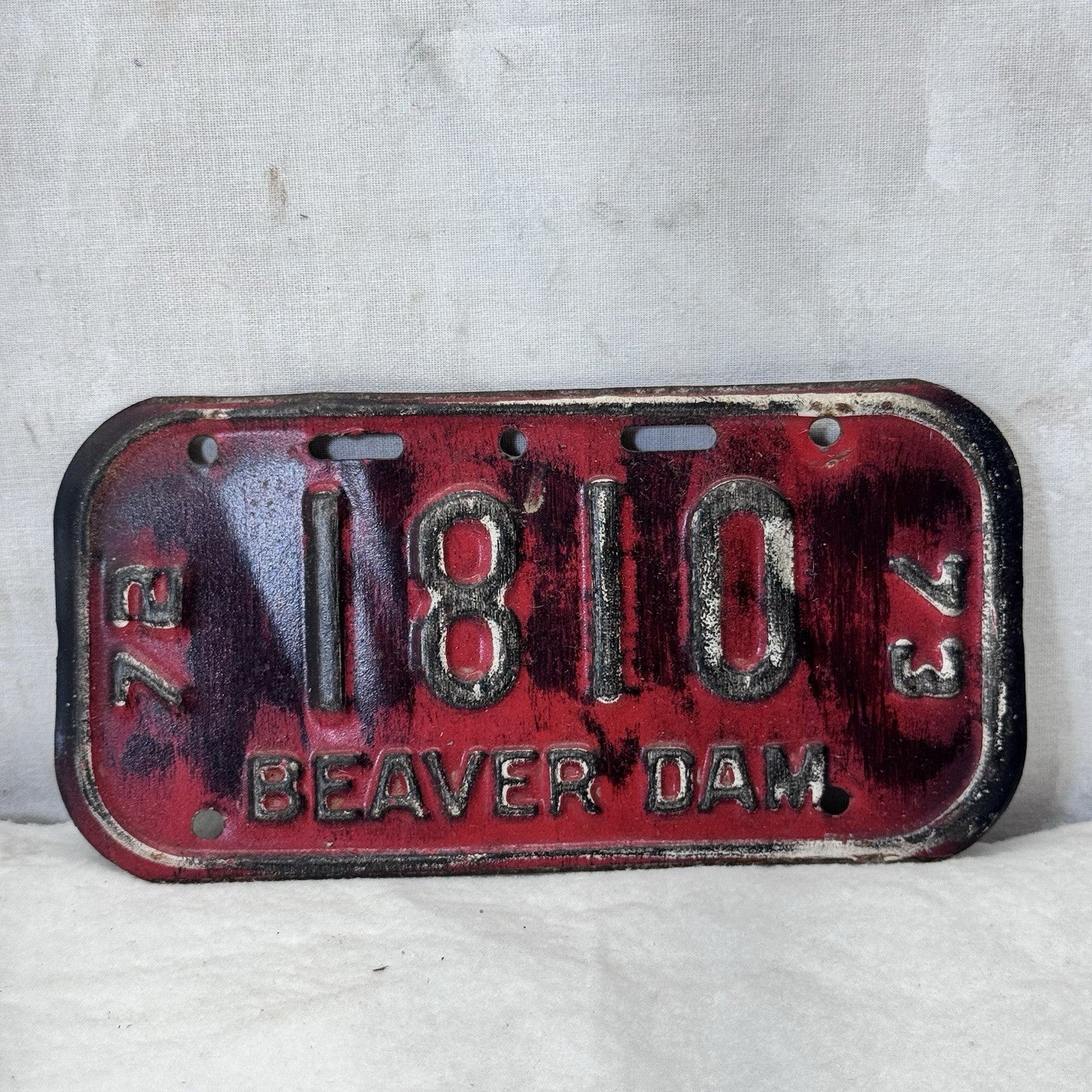 1972 1973 Beaver Dam Wisconsin Bike License Plate