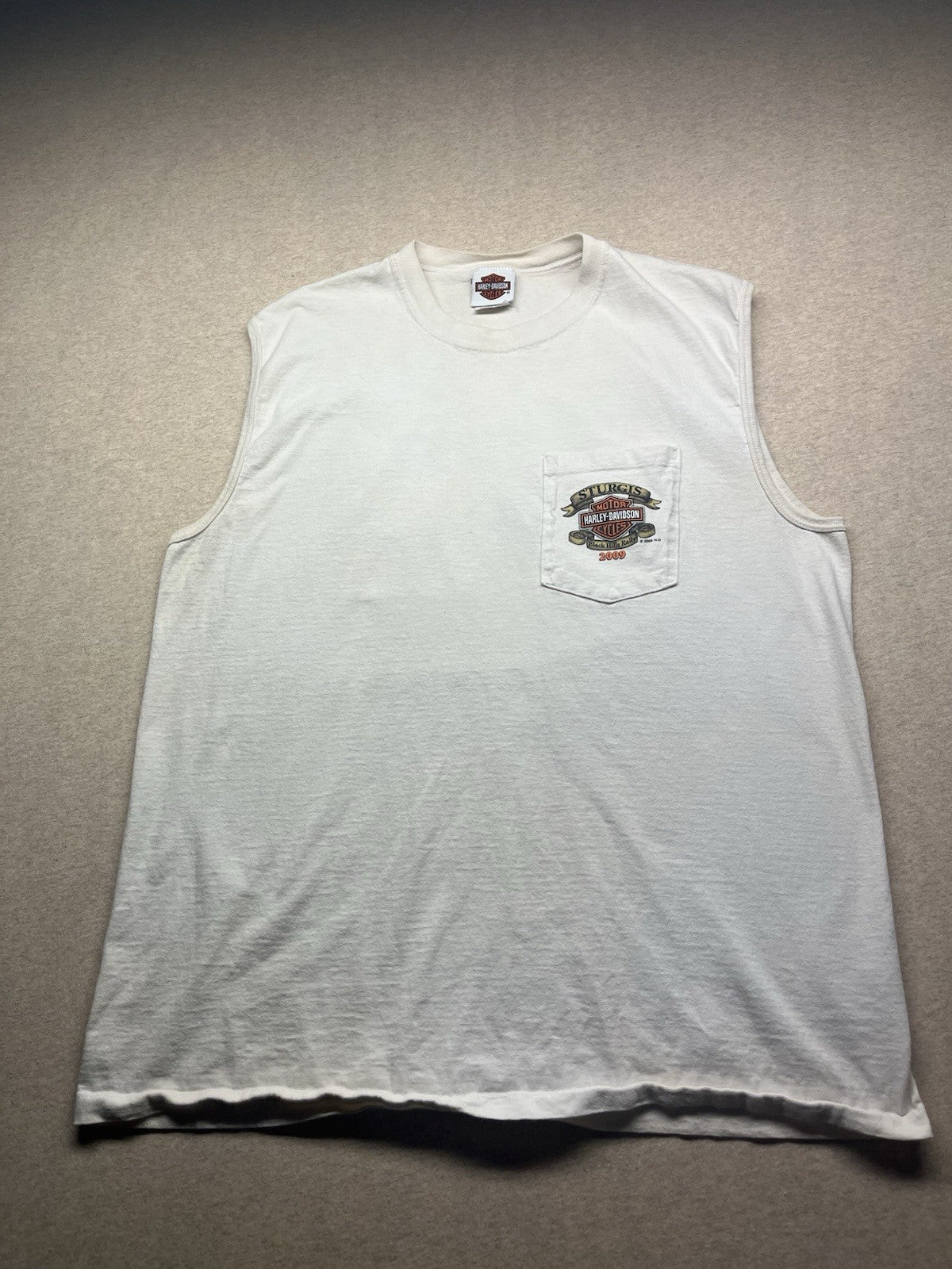 Harley Sturgis Men’s XL Wht Sleeveless