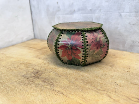 Hand Made Christmas Card Bowl Vintage