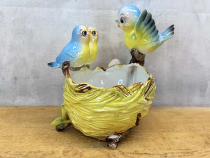 Norcrest Three Bluebirds On A Nest Excellent Condition #1083