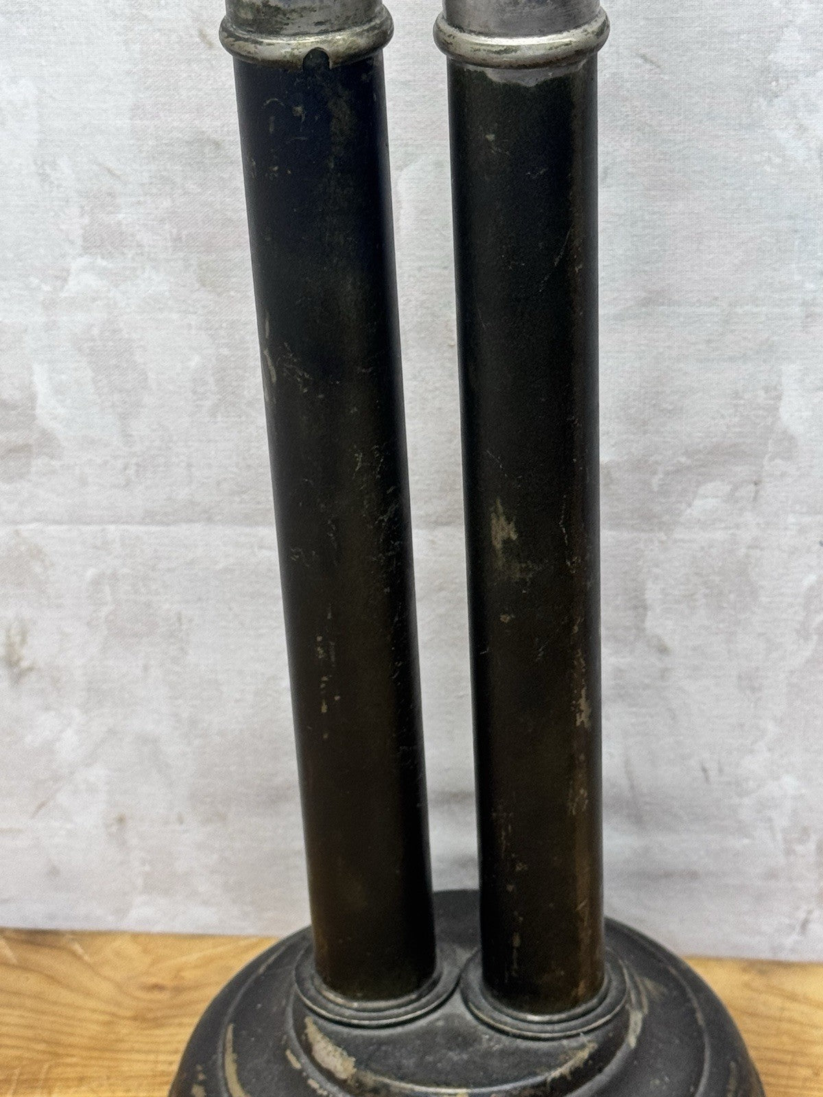 Metal Stand Spring Fed Candle Holder Antique #1237