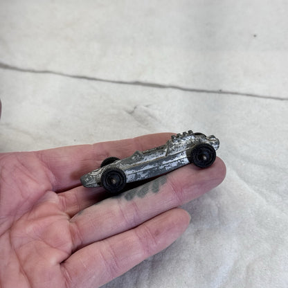 Vintage Tootsie Toy Indie Style Race Car Silver 