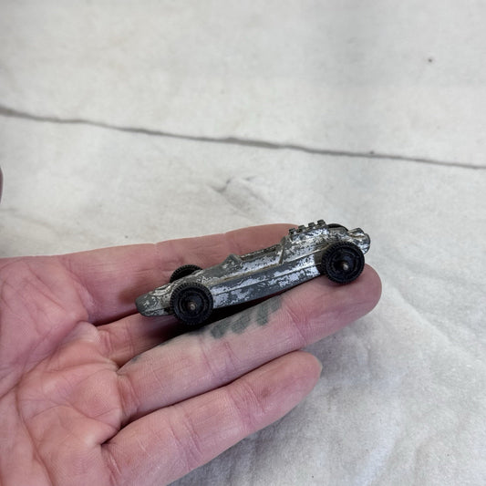 Vintage Tootsie Toy Indie Style Race Car Silver 