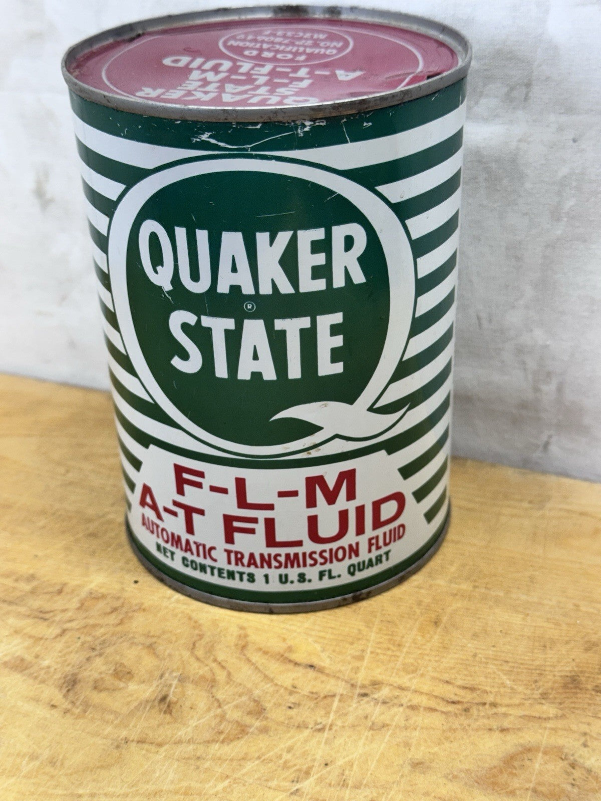 Quaker State Automatic Transmission Fluid Can Antique EMPTY #1315
