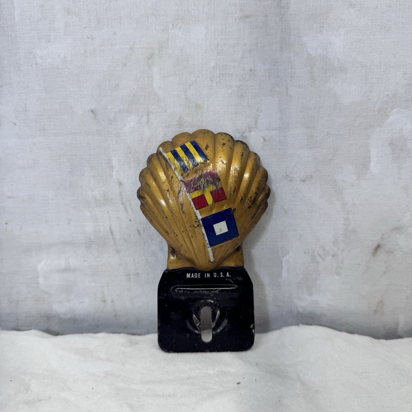 Vintage Shell Oil License Plate Topper