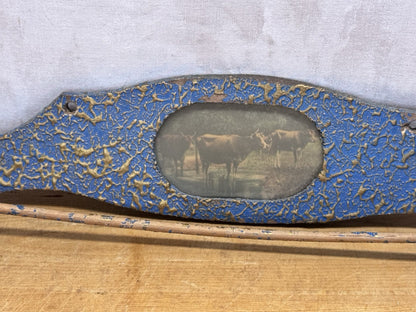 Primitive Blue Wooden Tie Rack #1330