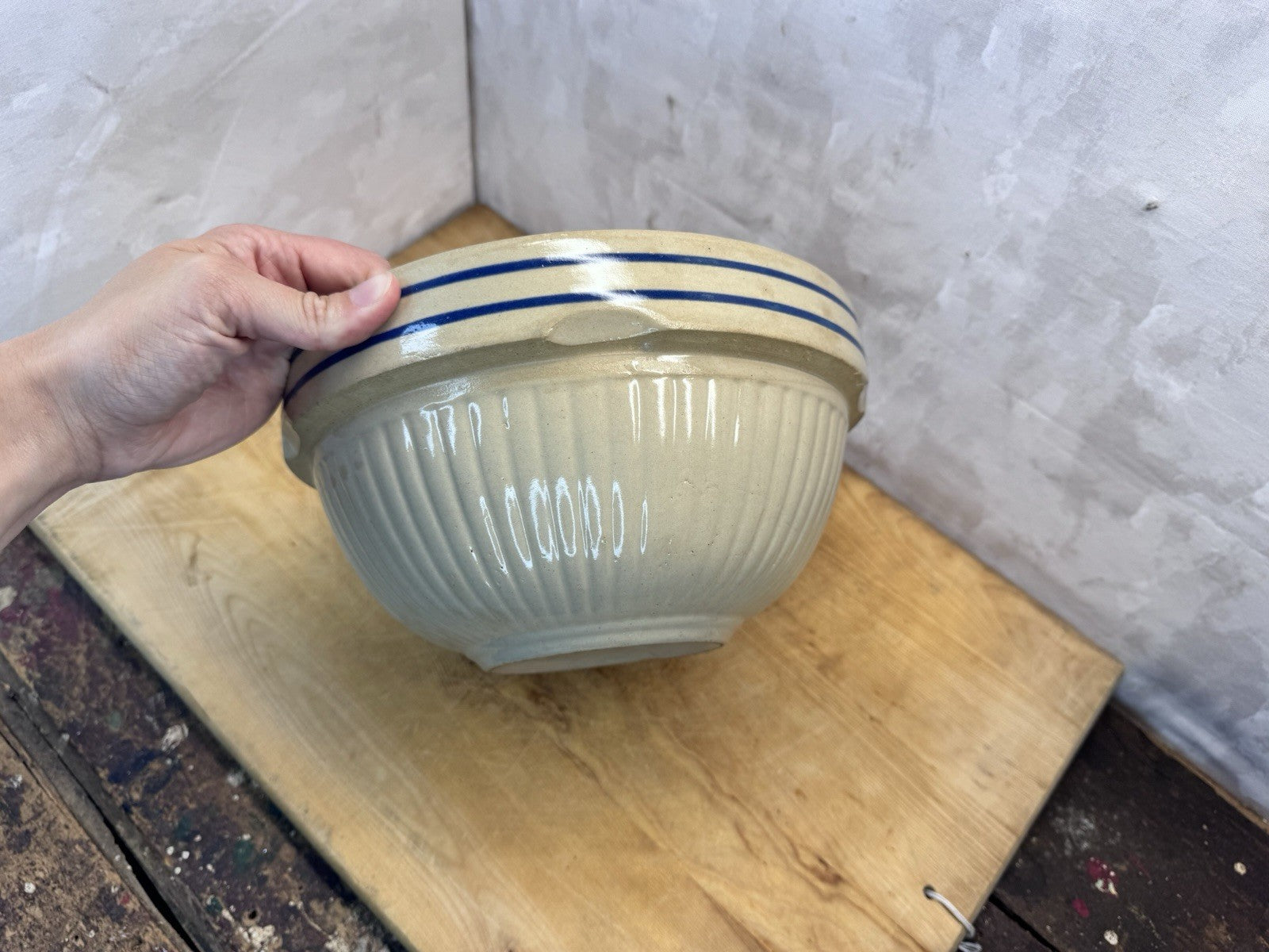Stoneware Bowl Antique #1311