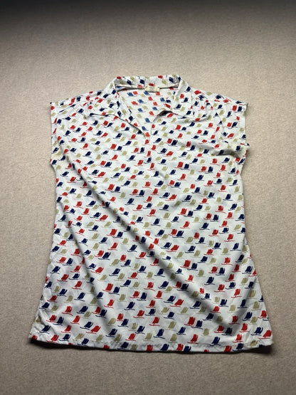 1970s Women’s Sleeveless Print Knit Top