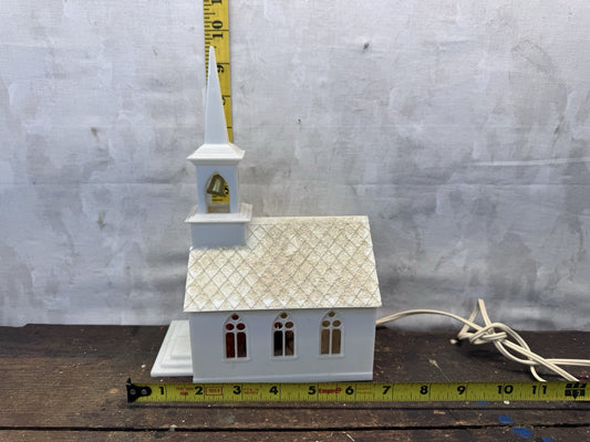 Plastic Christmas Working Church Vtg  Christmas #1289