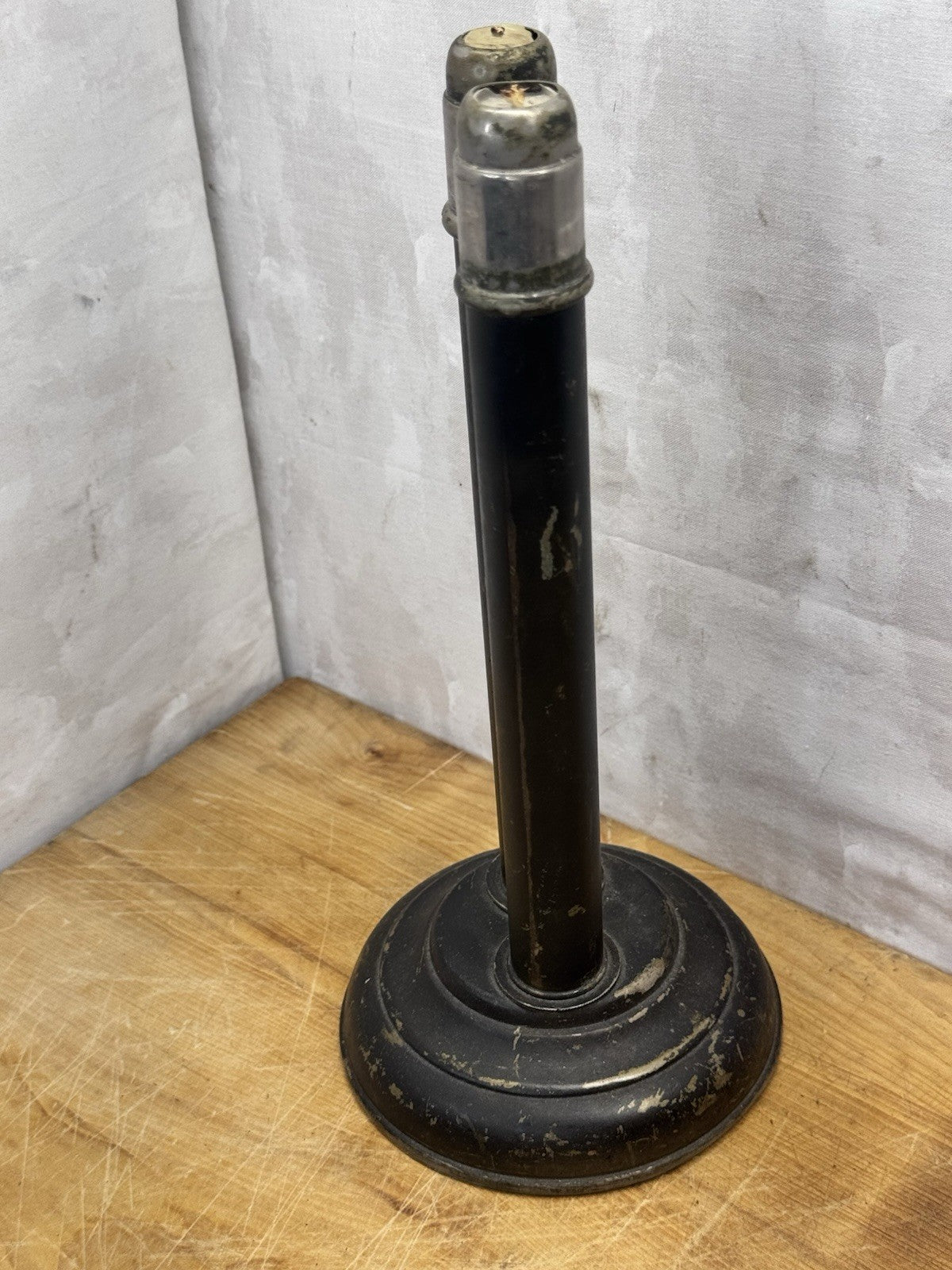 Metal Stand Spring Fed Candle Holder Antique #1237