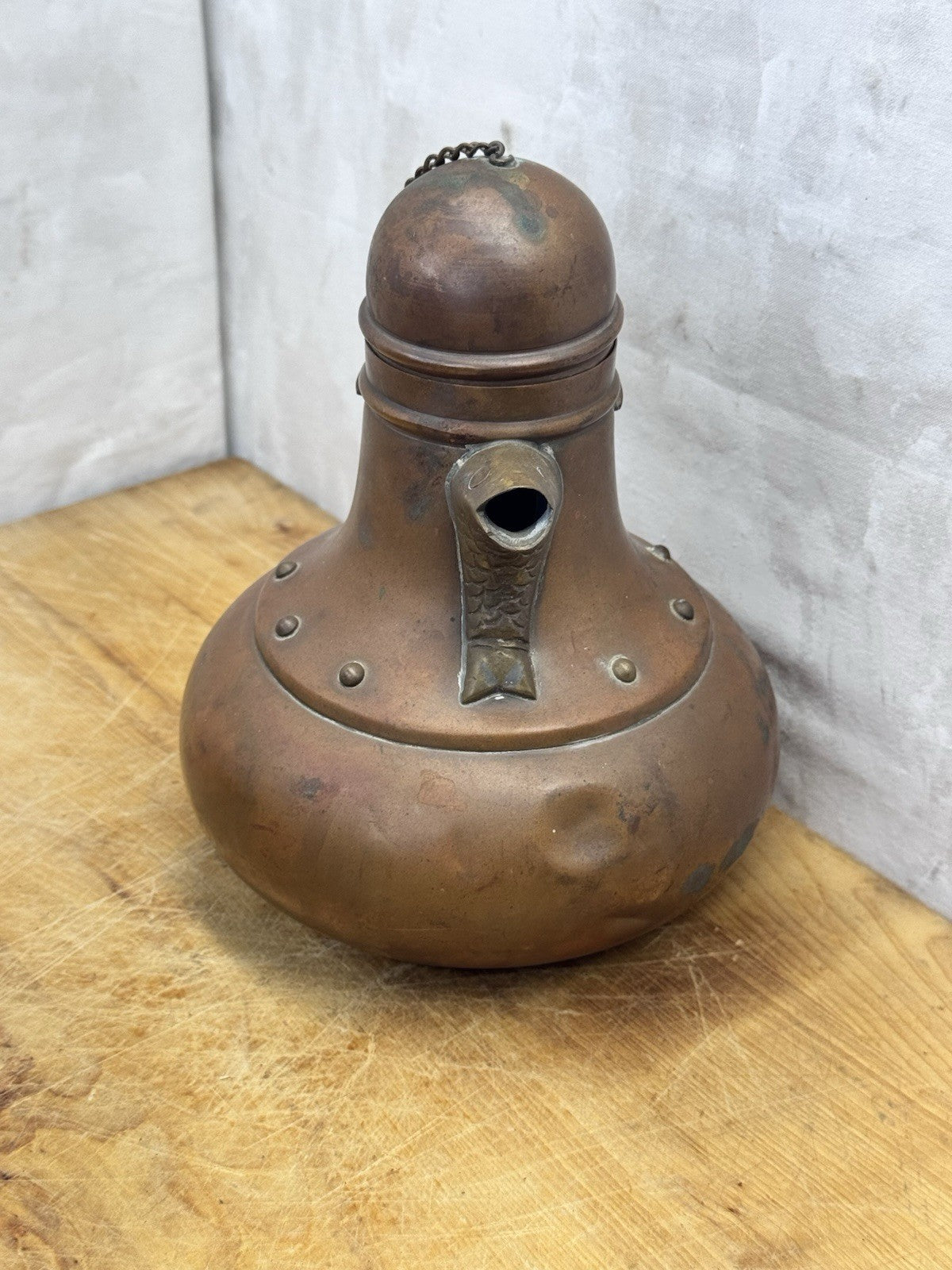 Copper Tea Pot #1234 Vtg