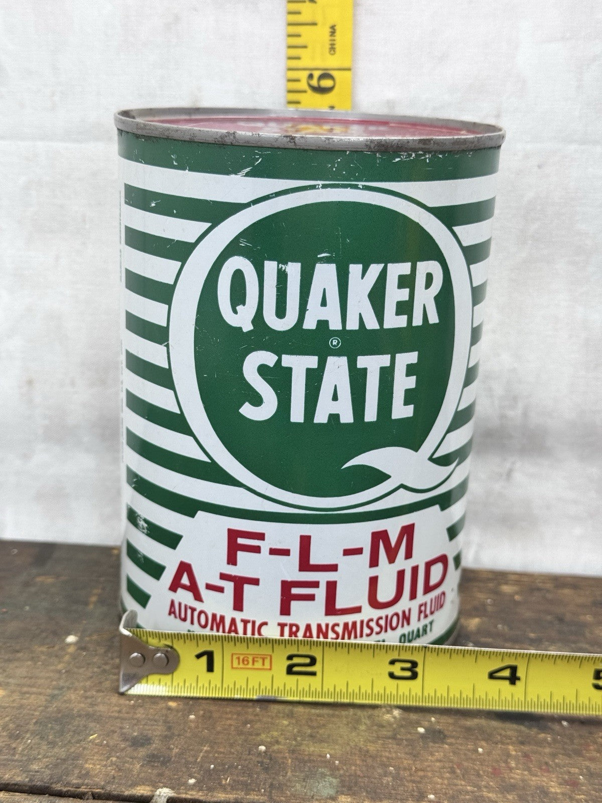 Quaker State Automatic Transmission Fluid Can Antique EMPTY #1315
