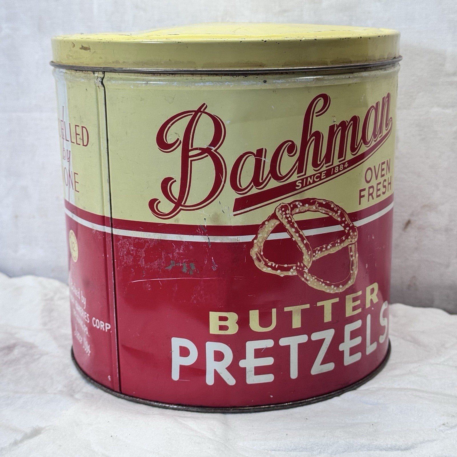 Bachman Butter Pretzels Tin Vintage Empty 