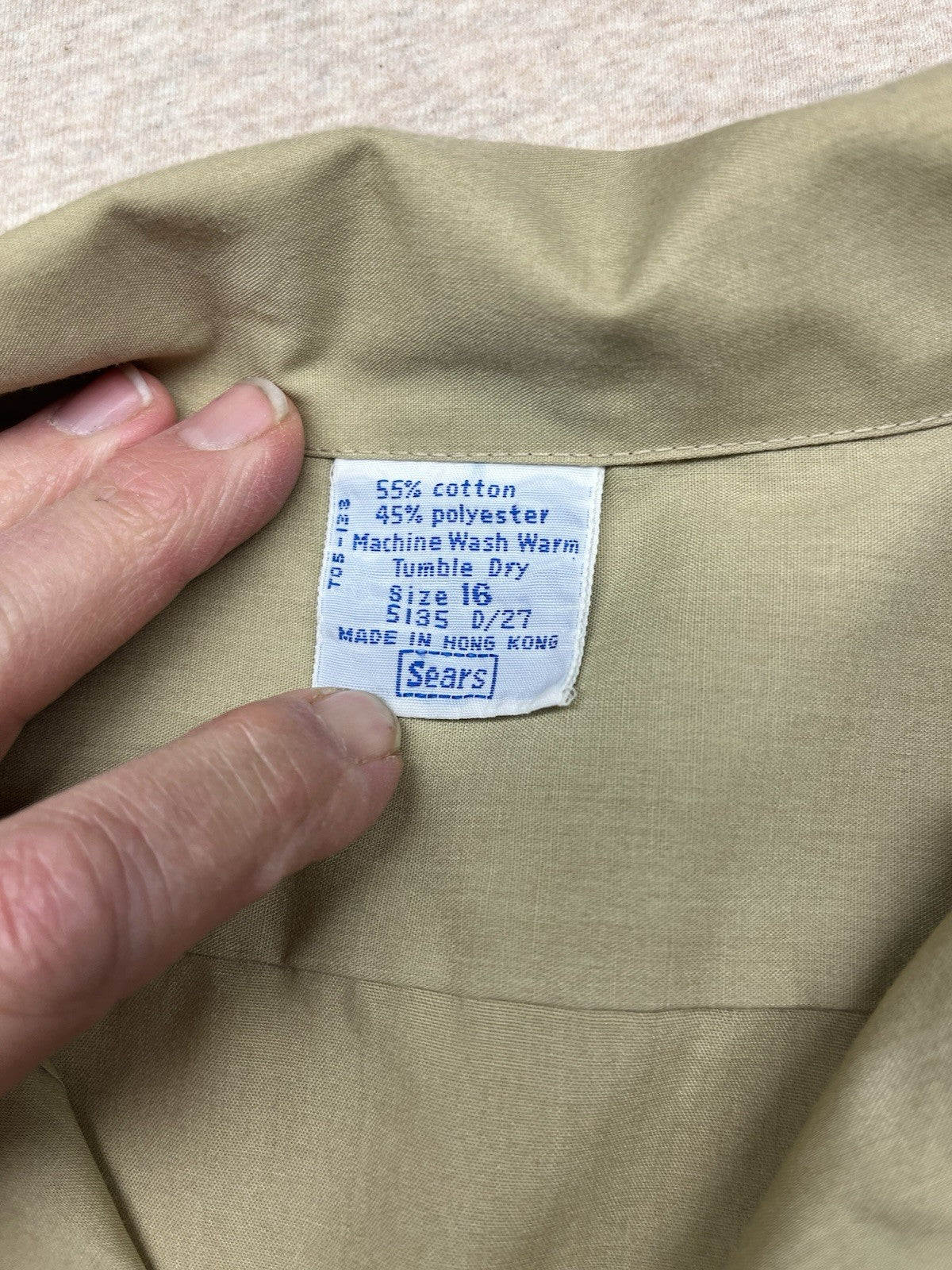 1970s Women’s Tan Cotton L Sleeve Shirt