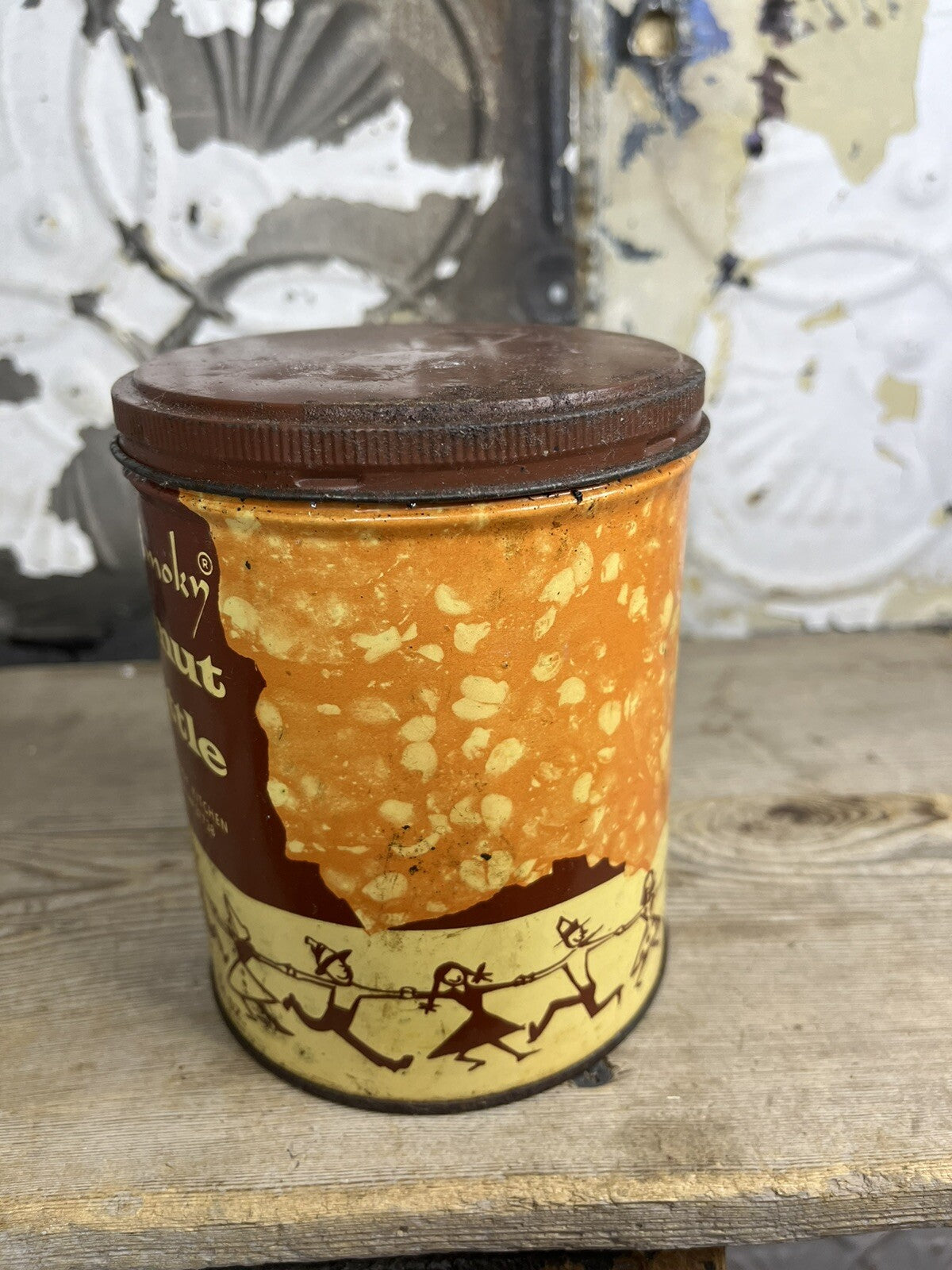 Vintage Ole Smokin Peanut Brittle Tin