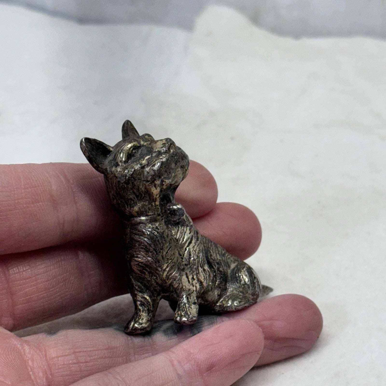 Scottish Terrier Metal Figurine Vintage Japan
