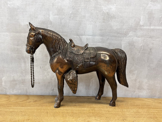 copper plated metal horse 1950s #1068