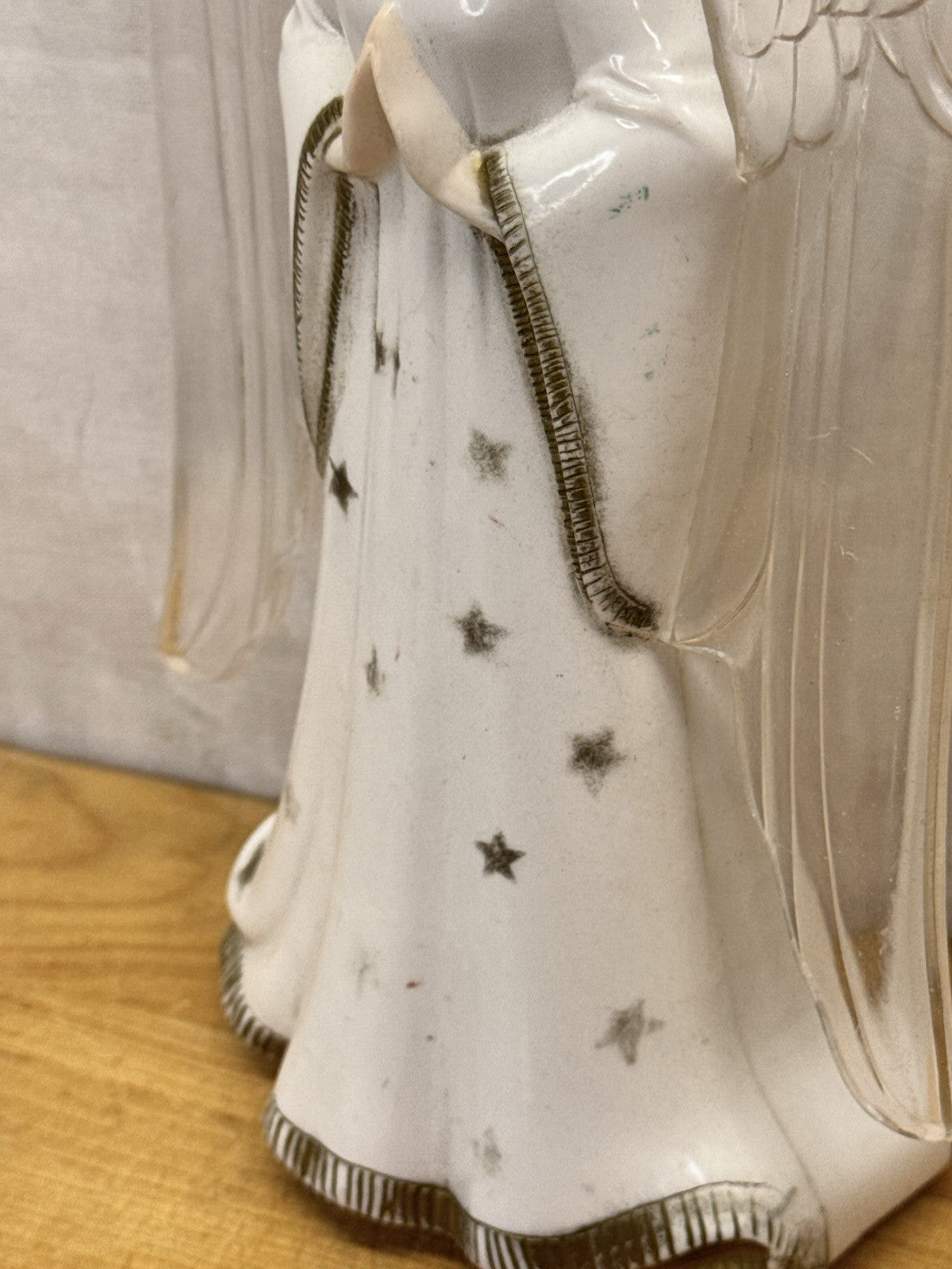 Vintage Plastic Angel Tree Topper Working #1076