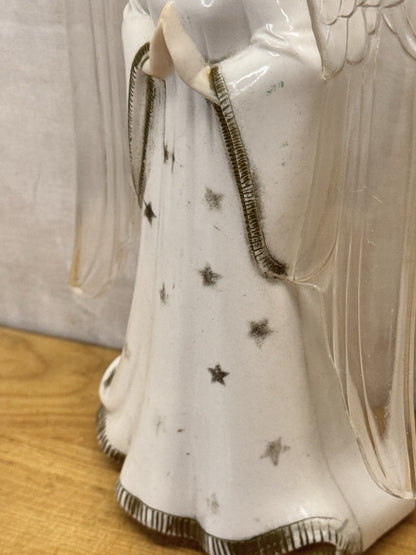 Vintage Plastic Angel Tree Topper Working #1076