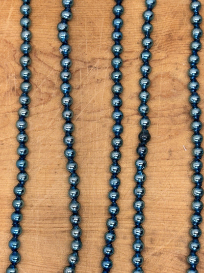 Antique Blue Christmas Beaded Japan Garland #1213